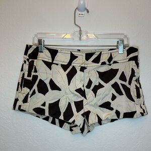 DVF silk nylon brown ivory shorts
